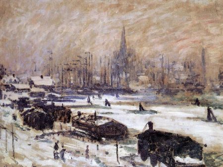 Amsterdam in the Snow by Claude Oscar Monet - Hand-Painted Oil Painting on Canvas Sale