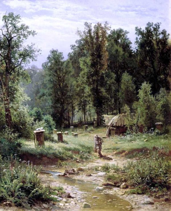 Apiary in a Forest by Ivan Ivanovich Shishkin - Hand-Painted Oil Painting on Canvas Online Hot Sale