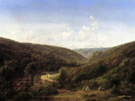 Countryside Along the Susquehanna by Ferdinand Richardt - Hand-Painted Oil Painting on Canvas For Discount