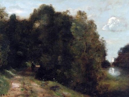 A Road Through the Trees by Jean-Baptiste-Camille Corot - Hand-Painted Oil Painting on Canvas For Sale