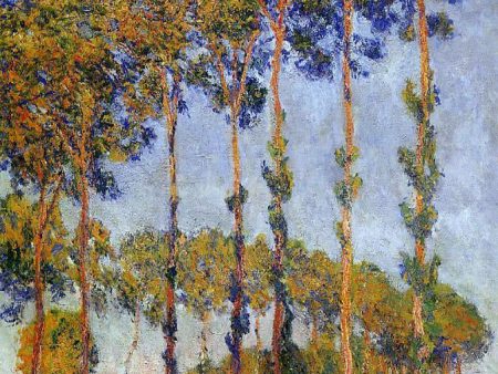 A Row of Poplars by Claude Oscar Monet - Hand-Painted Oil Painting on Canvas Online now