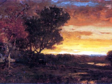 An Autumn Farmscape at Sunset by George Herbert McCord - Hand-Painted Oil Painting on Canvas Discount