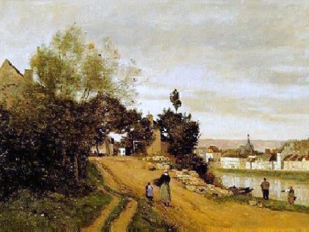 Chateau Thierry by Jean-Baptiste-Camille Corot - Hand-Painted Oil Painting on Canvas Fashion