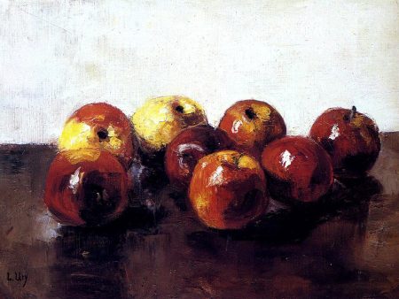 A Still Life of Apples by Lessur Ury - Hand-Painted Oil Painting on Canvas For Sale