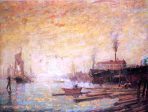 Harbor at Sunset, Moank, Connecticut by Henry Ward Ranger - Hand-Painted Oil Painting on Canvas Fashion