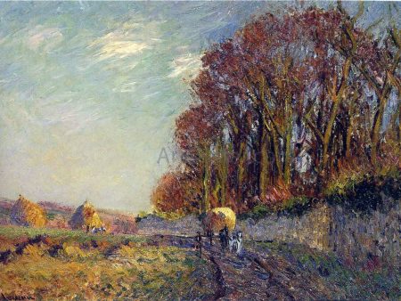 Cart in an Autumn Landscape by Gustave Loiseau - Hand-Painted Oil Painting on Canvas Online now