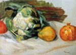 Cauliflower and Pomegranates by Pierre Auguste Renoir - Hand-Painted Oil Painting on Canvas For Sale