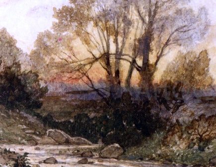 A Rocky Landscape with a Torrent of Water by Henri Harpignies - Hand-Painted Oil Painting on Canvas For Cheap