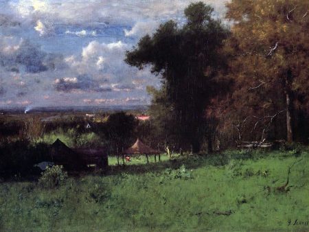 Breezy Autumn by George Inness - Hand-Painted Oil Painting on Canvas For Sale