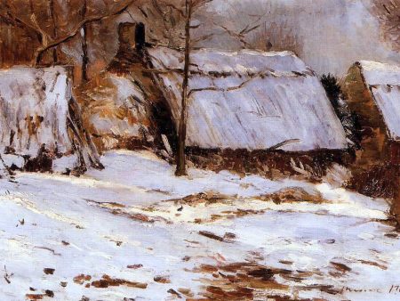 Cottages in the Snow by Maxime Maufra - Hand-Painted Oil Painting on Canvas For Sale