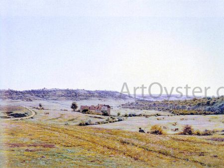 A Young Shepherd In An Extensive Landscape by Jean Ferdinand Monchablon - Hand-Painted Oil Painting on Canvas Hot on Sale