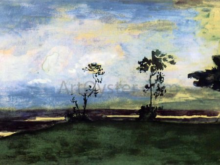 At Papara, Beb, 25th, 1891, Early Moonlight and Afterglow, From the Verandah of Tati s House by John La Farge - Hand-Painted Oil Painting on Canvas For Sale