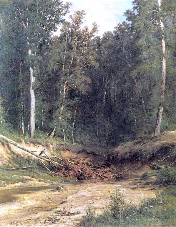 Woodland brook by Ivan Ivanovich Shishkin - Hand-Painted Oil Painting on Canvas on Sale