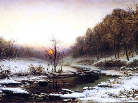 Winter Morning by George Hetzel - Hand-Painted Oil Painting on Canvas For Sale