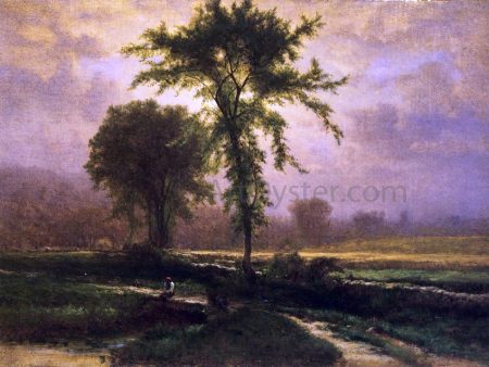 Country Road by George Inness - Hand-Painted Oil Painting on Canvas For Sale