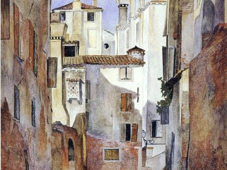 A Venetian Canal Scene by Henry Roderick Newman - Hand-Painted Oil Painting on Canvas For Discount