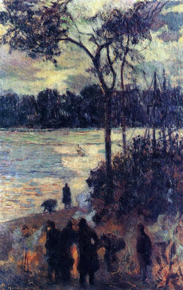 Fire by the Water by Paul Gauguin - Hand-Painted Oil Painting on Canvas Fashion