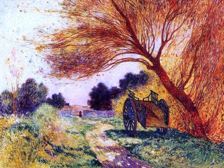 Cart by the Path by Ferdinand Du Puigaudeau - Hand-Painted Oil Painting on Canvas Cheap