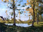 Autumn at Saint-Priva by Henri Harpignies - Hand-Painted Oil Painting on Canvas Online