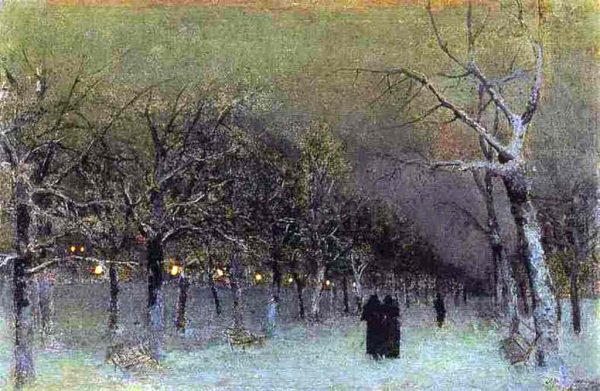 Boulevard in the Evening by Isaac Ilich Levitan - Hand-Painted Oil Painting on Canvas Online Sale