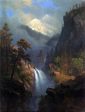 Cascading Falls at Sunset by Albert Bierstadt - Hand-Painted Oil Painting on Canvas For Cheap