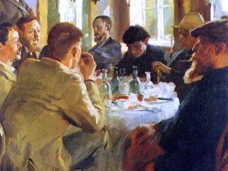 Almuerzo con Pintores de Skagen by Peder Severin Kroyer - Hand-Painted Oil Painting on Canvas Online Hot Sale