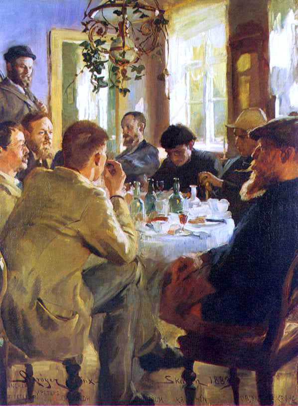 Almuerzo con Pintores de Skagen by Peder Severin Kroyer - Hand-Painted Oil Painting on Canvas Online Hot Sale