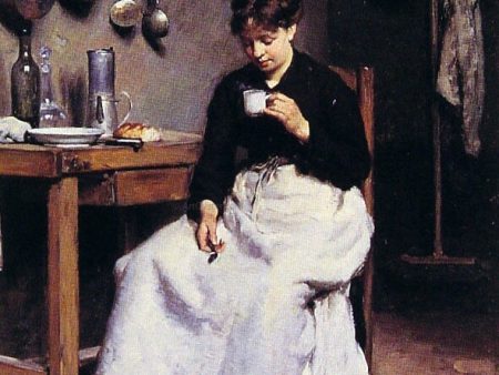 A Cup of Coffee by Victor Gabriel Gilbert - Hand-Painted Oil Painting on Canvas Sale