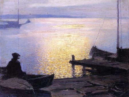 Along the Mystic River by Edward Potthast - Hand-Painted Oil Painting on Canvas Discount