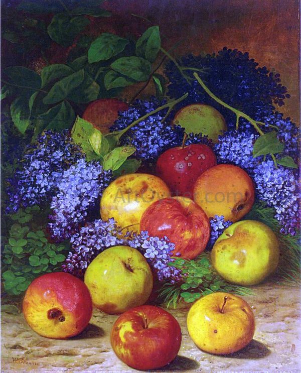 Apples and Lilacs by William Mason Brown - Hand-Painted Oil Painting on Canvas Hot on Sale