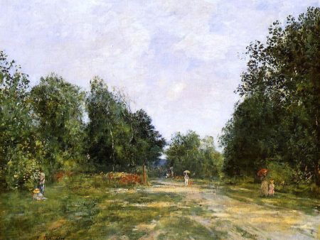 Cordier Park, Trouville by Eugene-Louis Boudin - Hand-Painted Oil Painting on Canvas For Cheap