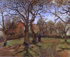 Chestnut Trees, Louveciennes, Spring by Camille Pissarro - Hand-Painted Oil Painting on Canvas Online now