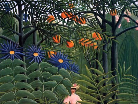 Woman Walking in an Exotic Forest by Henri Rousseau - Hand-Painted Oil Painting on Canvas Online now