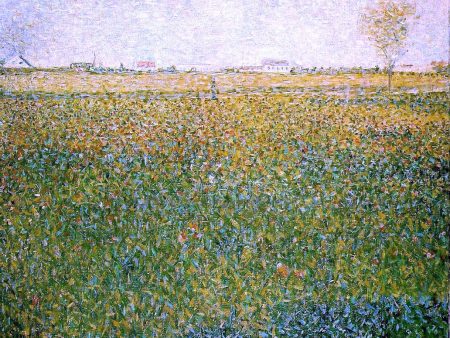 Alfalfa Fields, Saint-Denis by Georges Seurat - Hand-Painted Oil Painting on Canvas Cheap