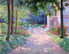 Women and Children in the Parc de Dammartin by Henri Lebasque - Hand-Painted Oil Painting on Canvas Supply