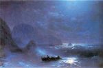 A Lunar Night on a Sea by Ivan Constantinovich Aivazovsky - Hand-Painted Oil Painting on Canvas Hot on Sale