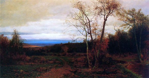 Autumn Landscape by Jervis McEntee - Hand-Painted Oil Painting on Canvas Hot on Sale