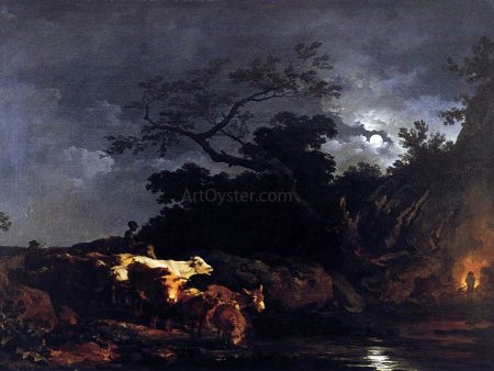 Clair de Lune (Moonlight) by Philip Jacques De Loutherbourg - Hand-Painted Oil Painting on Canvas Online Sale