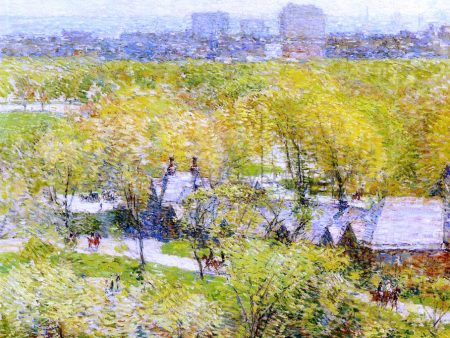 Across the Park by Frederick Childe Hassam - Hand-Painted Oil Painting on Canvas on Sale