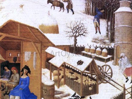 Les tres riches heures du Duc de Berry: Fevrier (February), detail by The Johan Limbourg - Hand-Painted Oil Painting on Canvas Discount