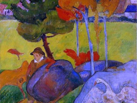 Breton Boy in a Landscape by Paul Gauguin - Hand-Painted Oil Painting on Canvas Hot on Sale