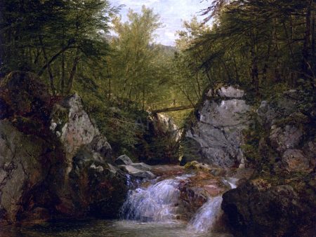 Bash Bish Falls by John Frederick Kensett - Hand-Painted Oil Painting on Canvas Online now