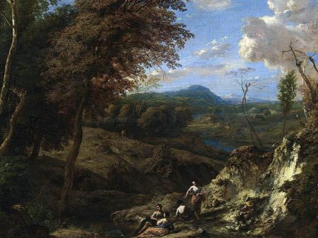 Wooded Hilly Landscape by Cornelis Huysmans - Hand-Painted Oil Painting on Canvas Discount