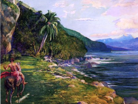 A Bridle Path in Tahiti (also known as Bridle Path, Tahiti) by John La Farge - Hand-Painted Oil Painting on Canvas Online Sale