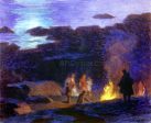 Campfire by Edward Potthast - Hand-Painted Oil Painting on Canvas on Sale