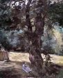 Woman Seated Under a Tree by Gustave Caillebotte - Hand-Painted Oil Painting on Canvas For Sale