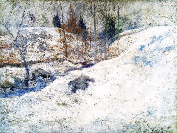 Brook in Winter by John Twachtman - Hand-Painted Oil Painting on Canvas Hot on Sale