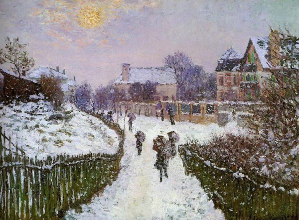 Boulevard St Denis, Argenteuil, Snow Effect by Claude Oscar Monet - Hand-Painted Oil Painting on Canvas Sale