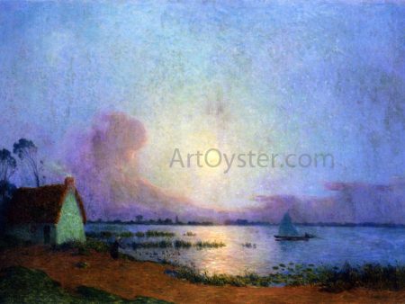 A Blue Evening over the Grande Briere Marsh by Ferdinand Du Puigaudeau - Hand-Painted Oil Painting on Canvas Fashion