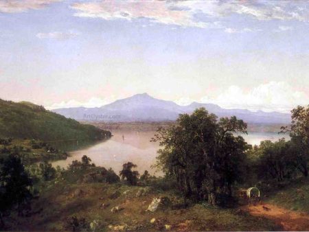 Camels Hump from the Western Shore of Lake Champlain by John Frederick Kensett - Hand-Painted Oil Painting on Canvas Hot on Sale